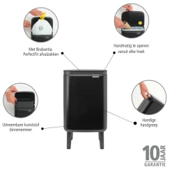 Brabantia Bo Hi Afvalemmer 4 L - Matt Black