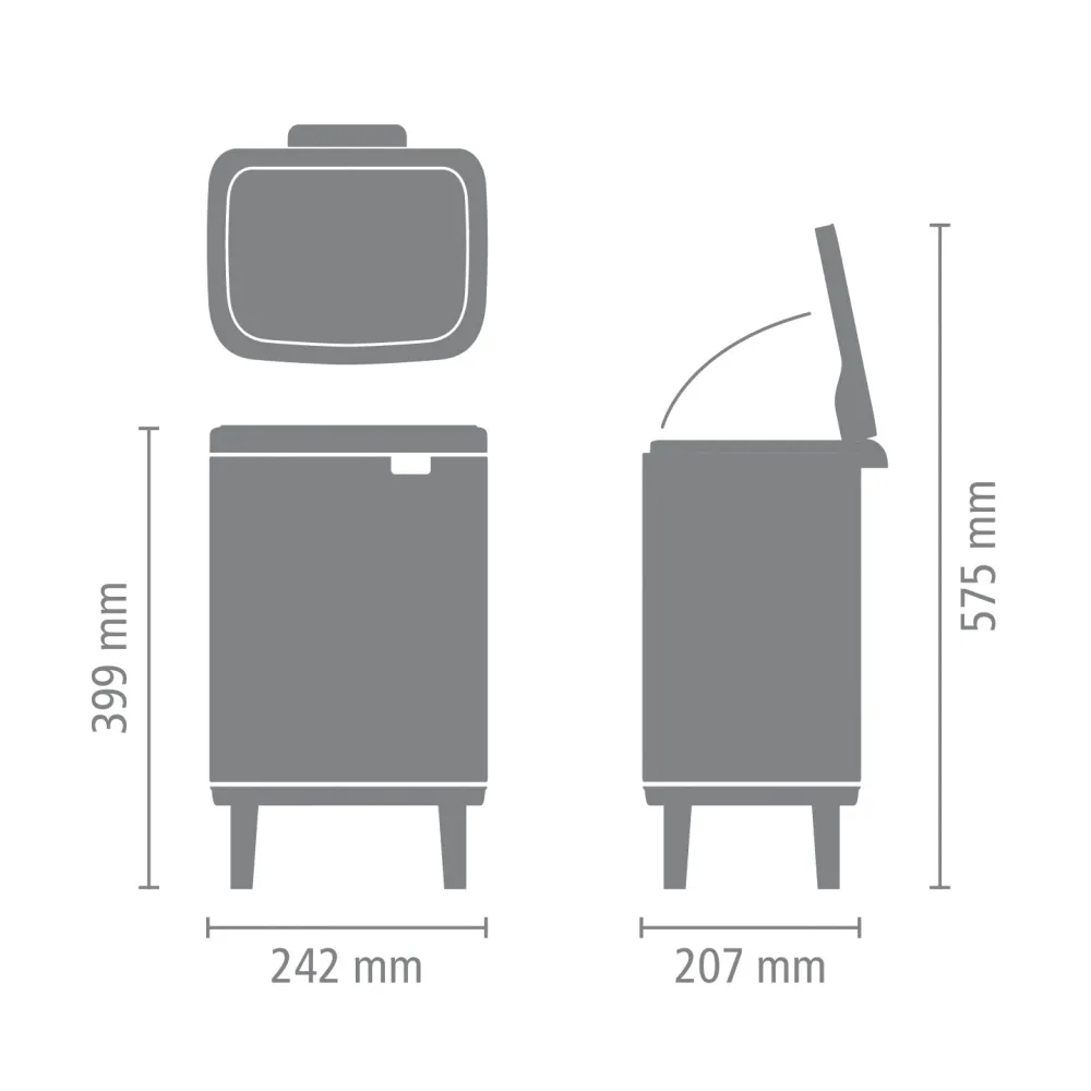 Brabantia Bo Hi Afvalemmer - Matt Black Online