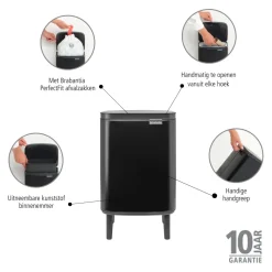 Brabantia Bo Hi Afvalemmer - Matt Black Online
