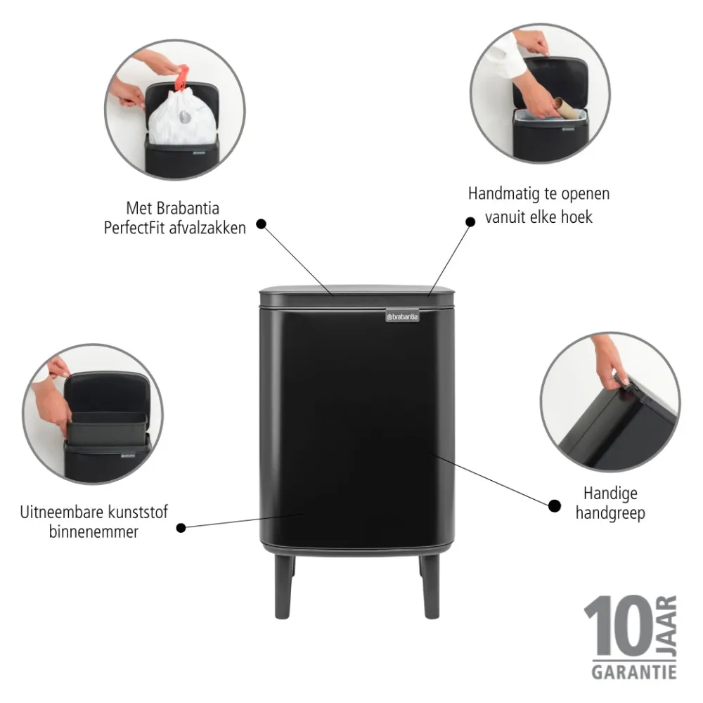 Brabantia Bo Hi Afvalemmer - Matt Black Online
