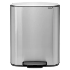 Brabantia Bo Pedaalemmer 60 Liter (2x30 liter) - Matt Steel Sale