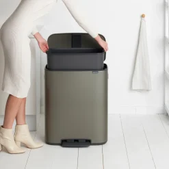 Brabantia Bo Pedaalemmer 60 Liter - Platinum New
