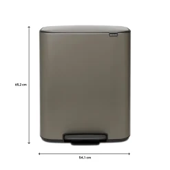 Brabantia Bo Pedaalemmer 60 Liter - Platinum New