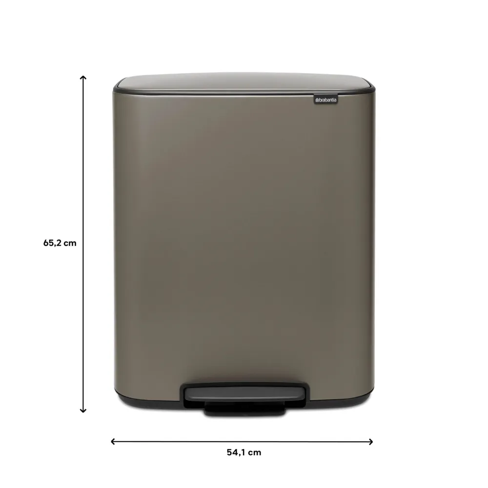 Brabantia Bo Pedaalemmer 60 Liter - Platinum New