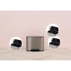 Brabantia Bo Pedaalemmer 33 Liter (3x11 Liter) - 232012