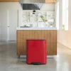 Brabantia Bo Pedaalemmer 60 Liter (2x30 liter) - Passion Red