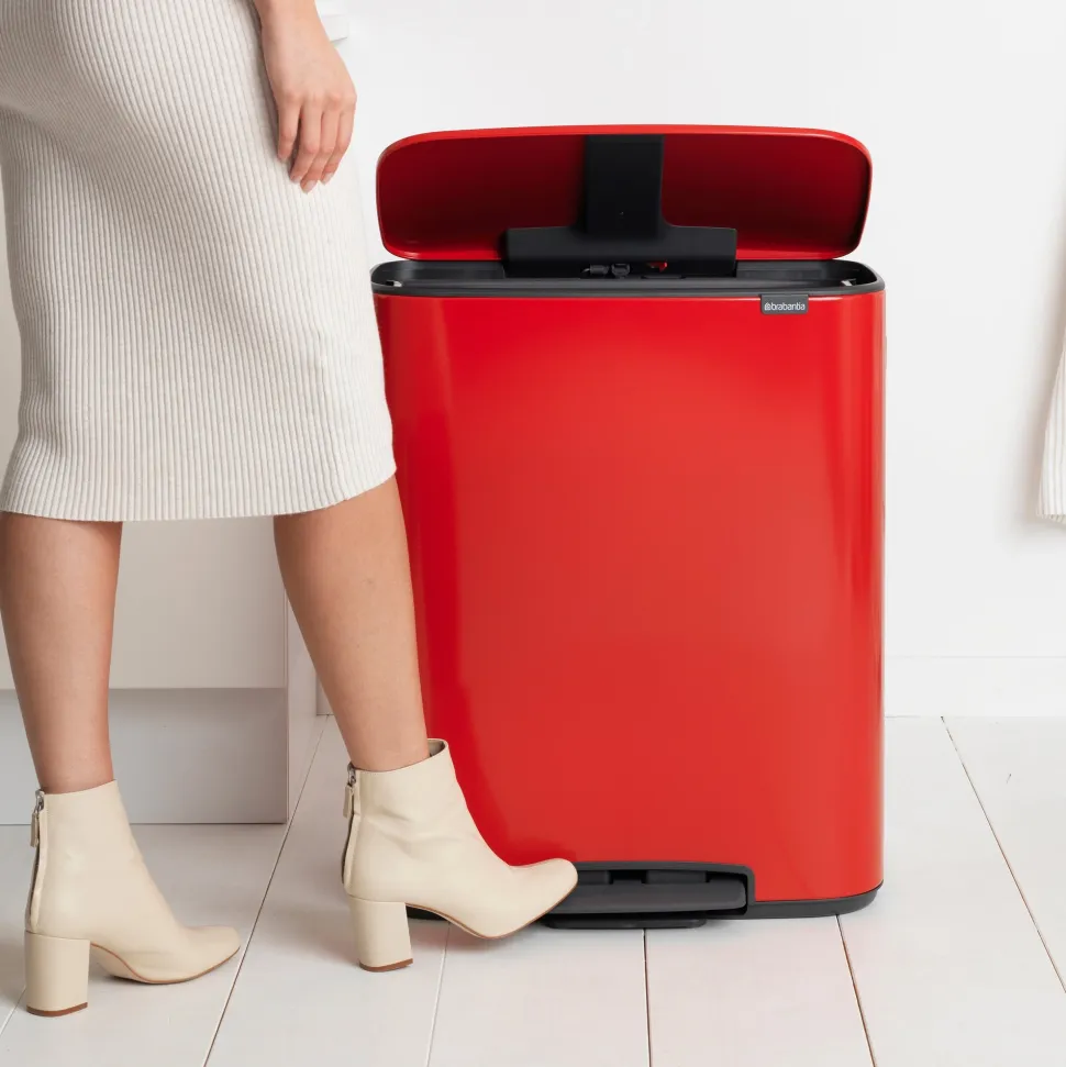 Brabantia Bo Pedaalemmer 60 Liter (2x30 liter) - Passion Red