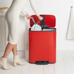 Brabantia Bo Pedaalemmer 60 Liter (2x30 liter) - Passion Red