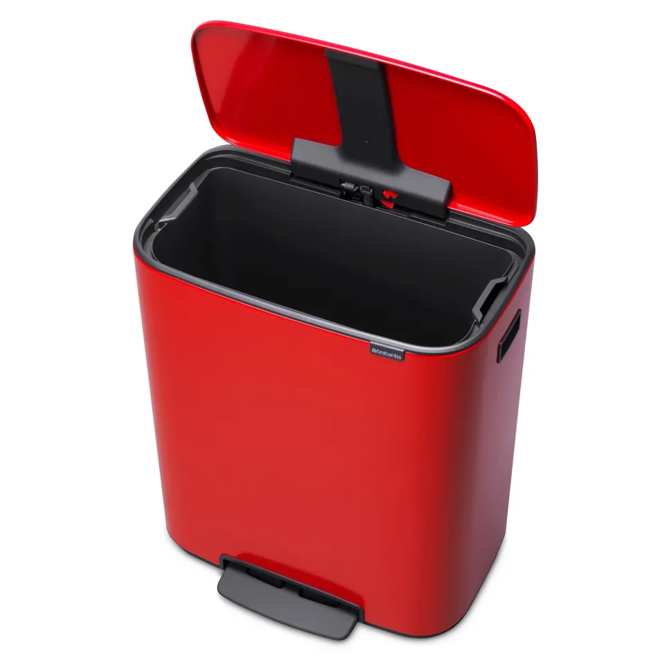 Brabantia Bo Pedaalemmer 60 Liter (2x30 liter) - Passion Red