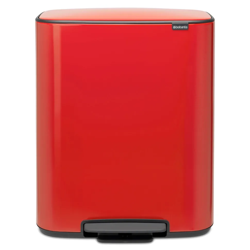 Brabantia Bo Pedaalemmer 60 Liter (2x30 liter) - Passion Red