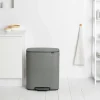 Brabantia Bo Pedaalemmer 60 Liter - Mineral Concrete Grey New