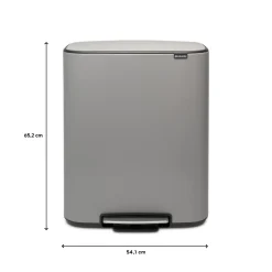 Brabantia Bo Pedaalemmer 60 Liter - Mineral Concrete Grey New