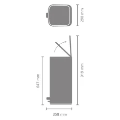 Brabantia Bo Pedaalemmer - Matt Black Best