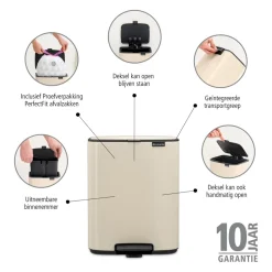 Brabantia Bo Pedaalemmer 12 L - Soft Beige