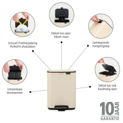 Brabantia Bo Pedaalemmer 4 L - Soft Beige