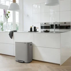 Brabantia Bo Pedaalemmer 2 x 30 L - Mineral Concrete Grey