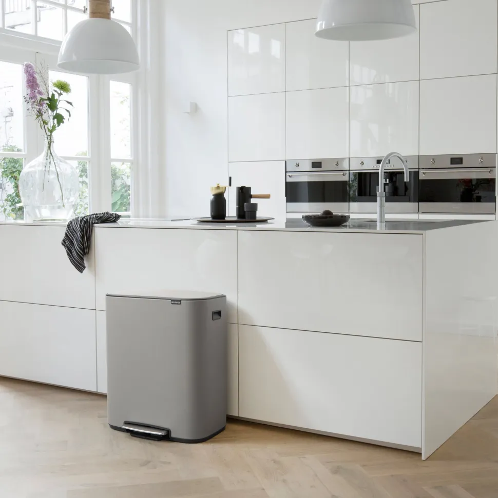 Brabantia Bo Pedaalemmer 2 x 30 L - Mineral Concrete Grey
