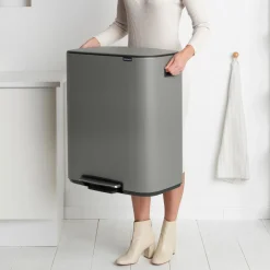 Brabantia Bo Pedaalemmer 2 x 30 L - Mineral Concrete Grey