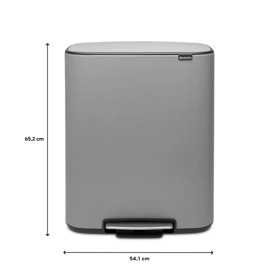 Brabantia Bo Pedaalemmer 2 x 30 L - Mineral Concrete Grey