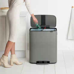 Brabantia Bo Pedaalemmer 2 x 30 L - Mineral Concrete Grey