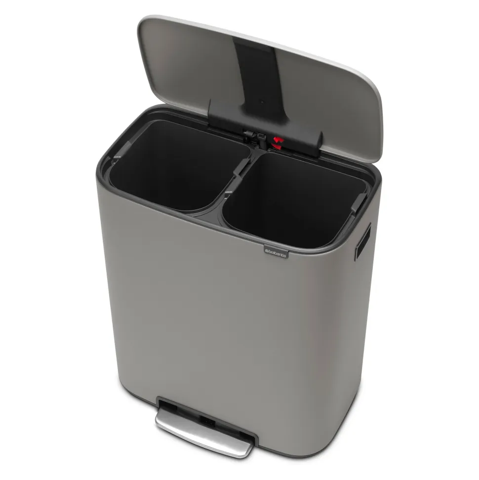 Brabantia Bo Pedaalemmer 2 x 30 L - Mineral Concrete Grey