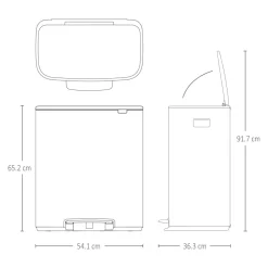 Brabantia Bo Pedaalemmer 2 x 30 L - Wit