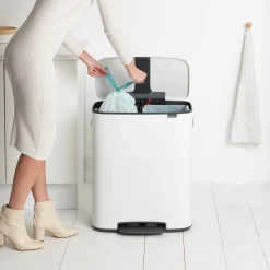 Brabantia Bo Pedaalemmer 2 x 30 L - Wit