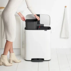 Brabantia Bo Pedaalemmer 2 x 30 L - Wit