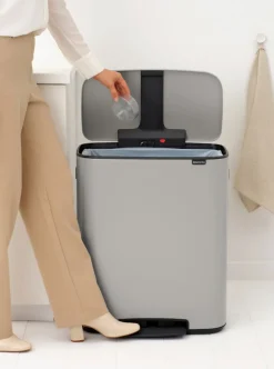 Brabantia Bo Prullenbak Soft Grey 60 liter