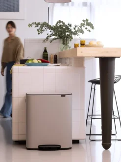Brabantia Bo Prullenbak 2 x 30 liter Soft Grey
