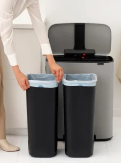 Brabantia Bo Prullenbak 2 x 30 liter Soft Grey