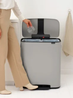 Brabantia Bo Prullenbak 2 x 30 liter Soft Grey
