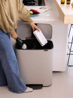 Brabantia Bo Prullenbak 2 x 30 liter Soft Grey