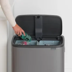 Brabantia Bo Touch Bin Afvalemmer 2 x 30 L - Platinum