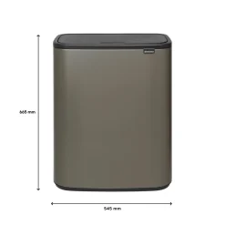 Brabantia Bo Touch Bin Afvalemmer 2 x 30 L - Platinum