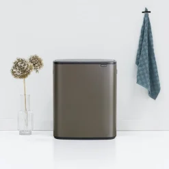 Brabantia Bo Touch Bin Afvalemmer 2 x 30 L - Platinum