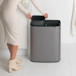 Brabantia Bo Touch Bin Afvalemmer 2 x 30 L - Platinum
