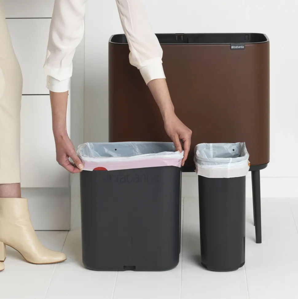 Brabantia Bo Touch Bin Afvalemmer 11 + 23 L - Mineral Cosy Brown