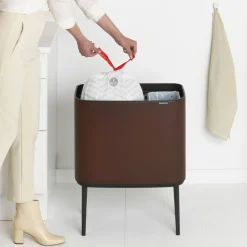 Brabantia Bo Touch Bin Afvalemmer 11 + 23 L - Mineral Cosy Brown