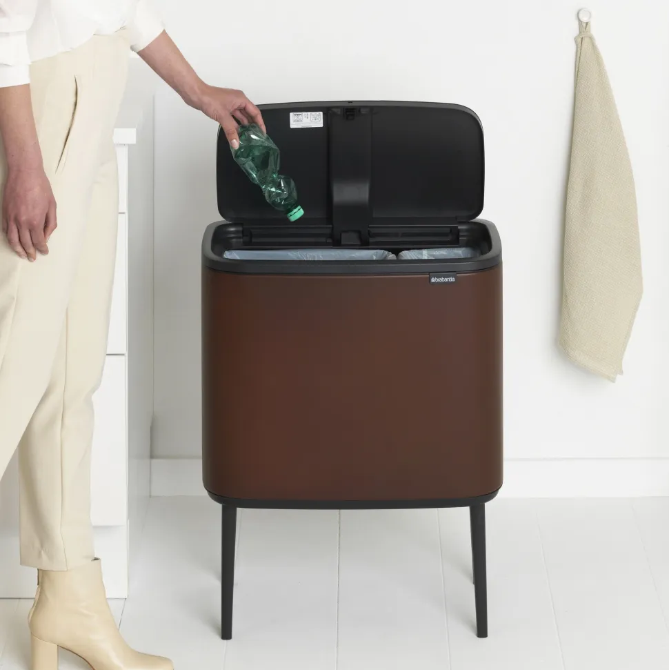 Brabantia Bo Touch Bin Afvalemmer 11 + 23 L - Mineral Cosy Brown