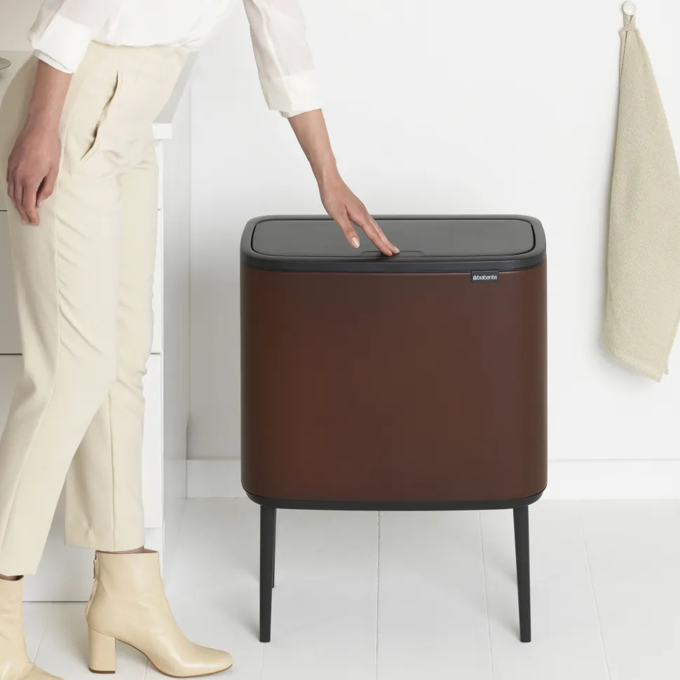 Brabantia Bo Touch Bin Afvalemmer 11 + 23 L - Mineral Cosy Brown