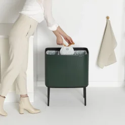 Brabantia Bo Touch Bin Afvalemmer 3 x 11 L - Pine Green