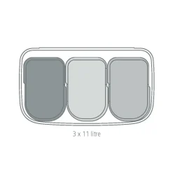 Brabantia Bo Touch Bin Afvalemmer 33 Liter (3x11 Liter) - 210011
