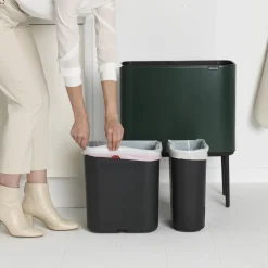 Brabantia Bo Touch Bin Afvalemmer 11 + 23 L - Pine Green