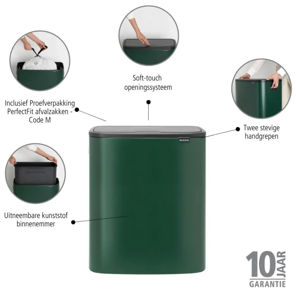 Brabantia Bo Touch Bin Afvalemmer 60 Liter