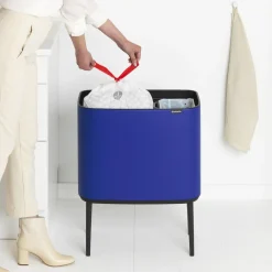 Brabantia Bo Touch Bin Afvalemmer 34 Liter (11 + 23 Liter) - Mineral Powerful Blue Outlet