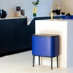 Brabantia Bo Touch Bin Afvalemmer 34 Liter (11 + 23 Liter) - Mineral Powerful Blue Outlet