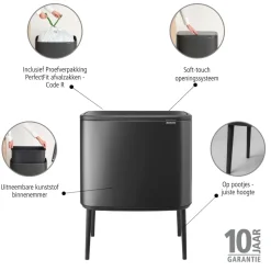 Brabantia Bo Touch Bin Afvalemmer 36 Liter - Confident Grey Online