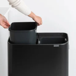 Brabantia Bo Touch Bin Hi Afvalemmer 2 x 30 L - Zwart