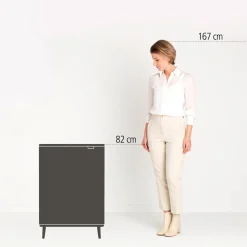 Brabantia Bo Touch Bin Hi Afvalemmer 2 x 30 L - Zwart